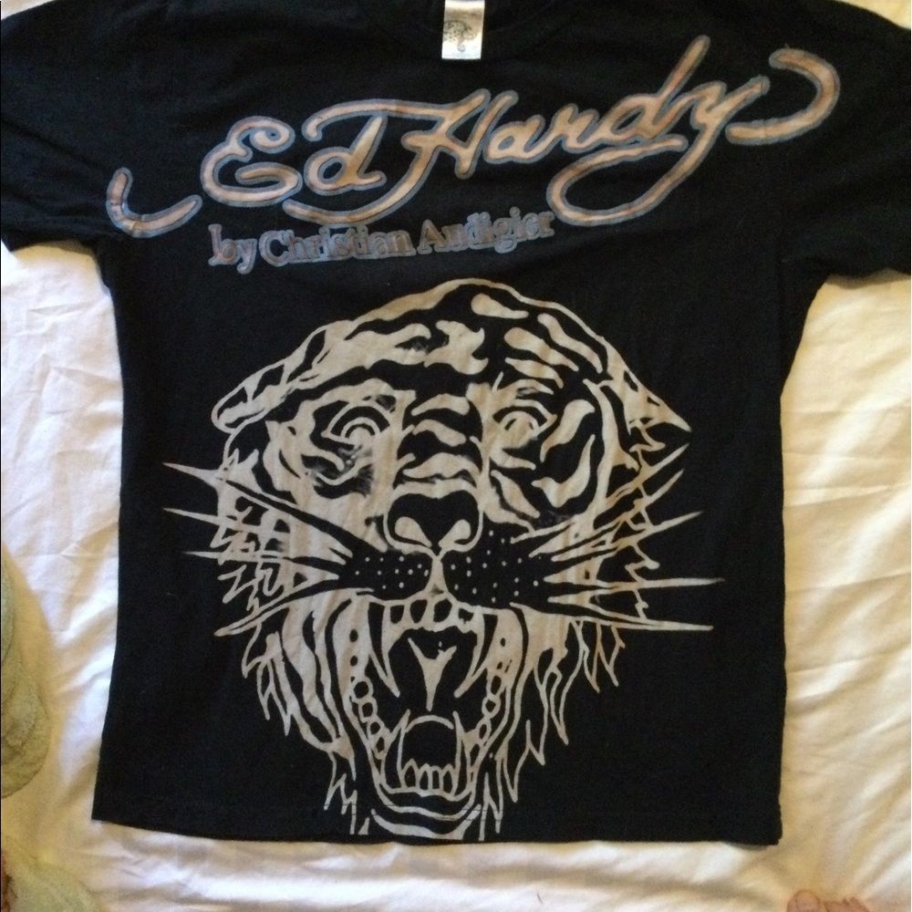 Christian Audengier ED Hardy designer tiger t-shirt size boys XL
